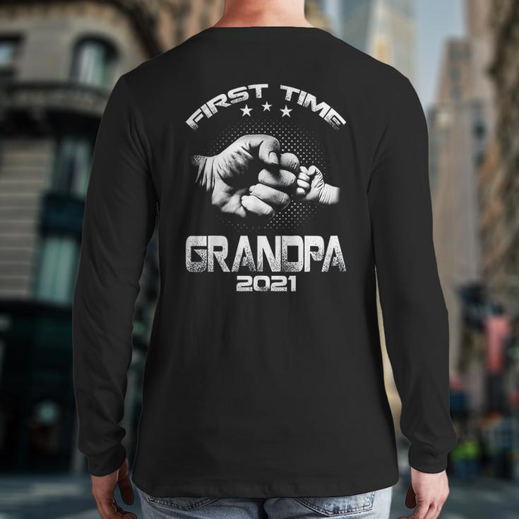 First Time Grandpa 2021 Back Print Long Sleeve T-shirt