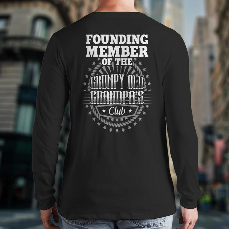 Founding Member Grumpy Old Grandpa's Club Men Back Print Long Sleeve T-shirt