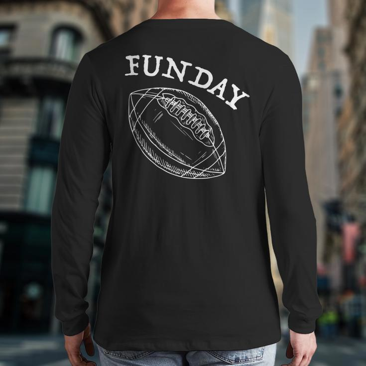 Funday American Football Dad Fathers Day Son Daddy Matching Back Print Long Sleeve T-shirt
