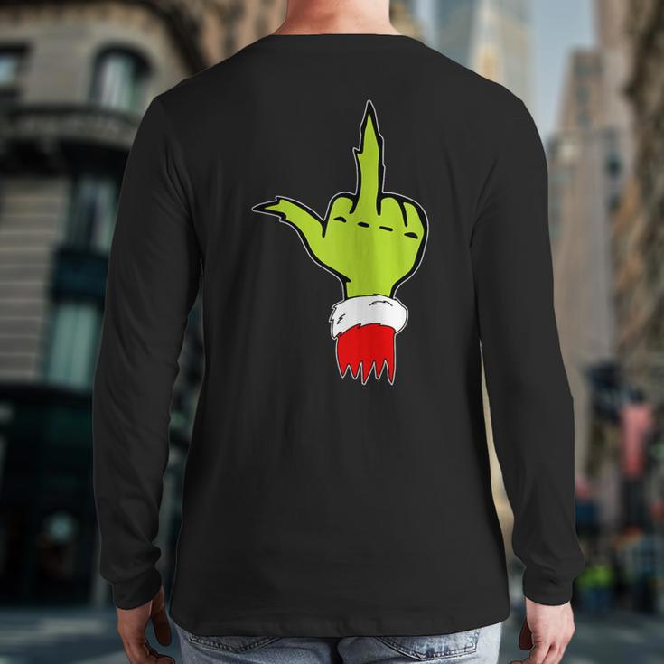 & Naughty Christmas Top Adult Humor Anti Christmas Back Print Long Sleeve T-shirt