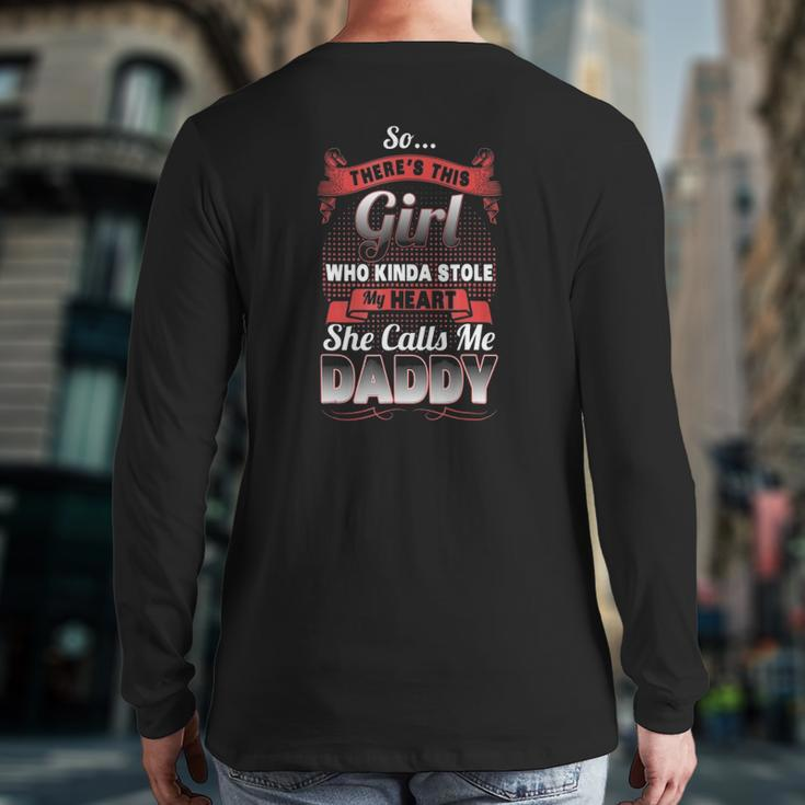 Fathers Day Quotes Daddy Loves Daughter Back Print Long Sleeve T-shirt