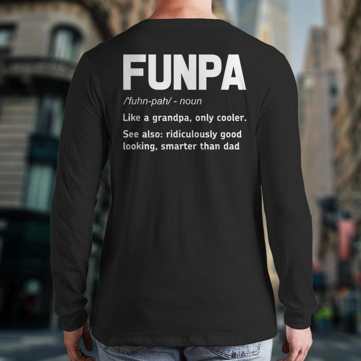 Funpa Grandpa Definition Back Print Long Sleeve T-shirt