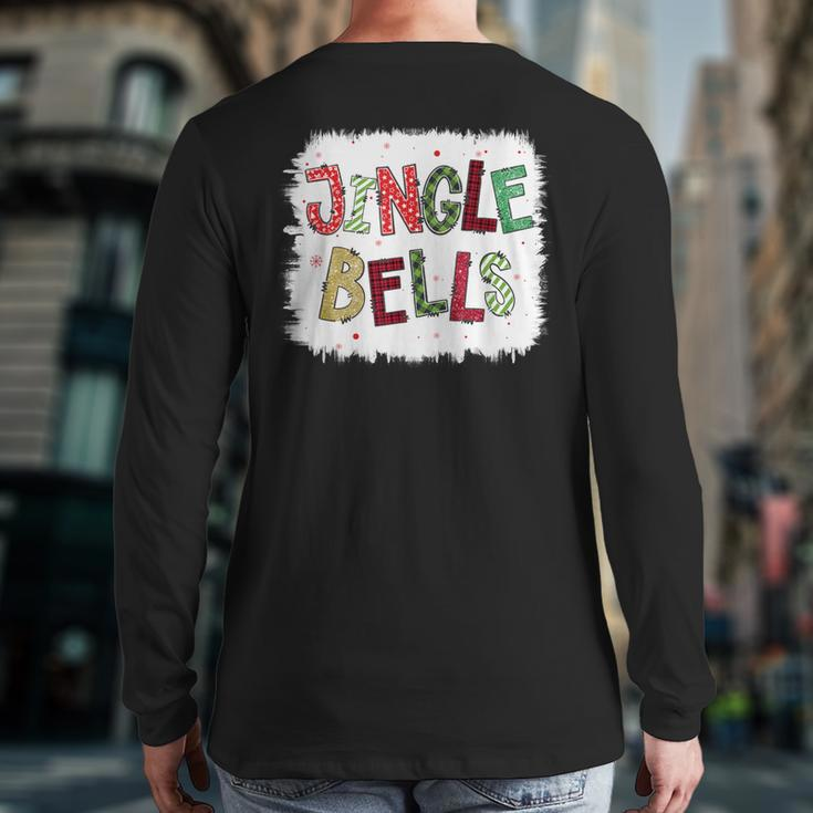 Jingle Bells Christmas Family Pajama Bleach Xmas Back Print Long Sleeve T-shirt