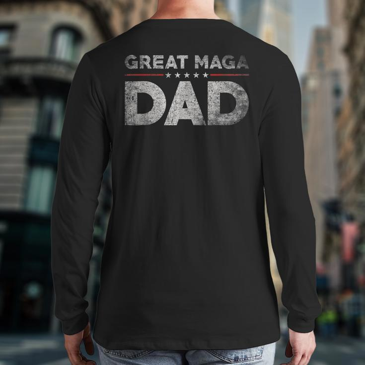 Pro Trump Jr Great Maga Dad Usa Flag Back Print Long Sleeve T-shirt