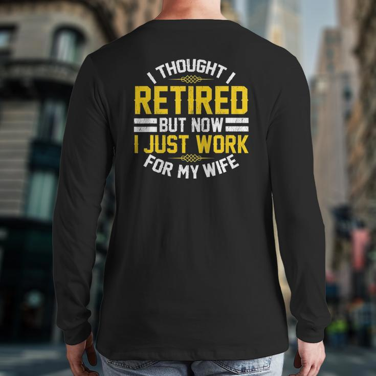 Retirement s Men Dad Bachelor Party Lovers Back Print Long Sleeve T-shirt