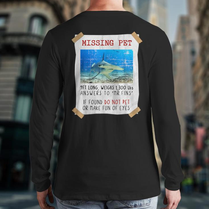 Shark Lover Hammerhead Shark Sea Animals Shark Back Print Long Sleeve T-shirt