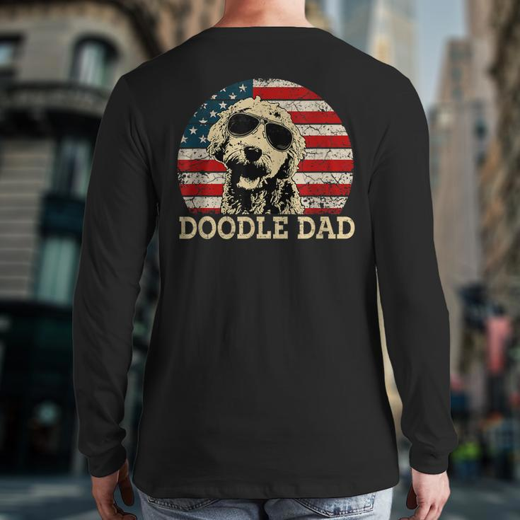 Vintage Doodle Dad Aussie Doodle & Goldendoodle Back Print Long Sleeve T-shirt