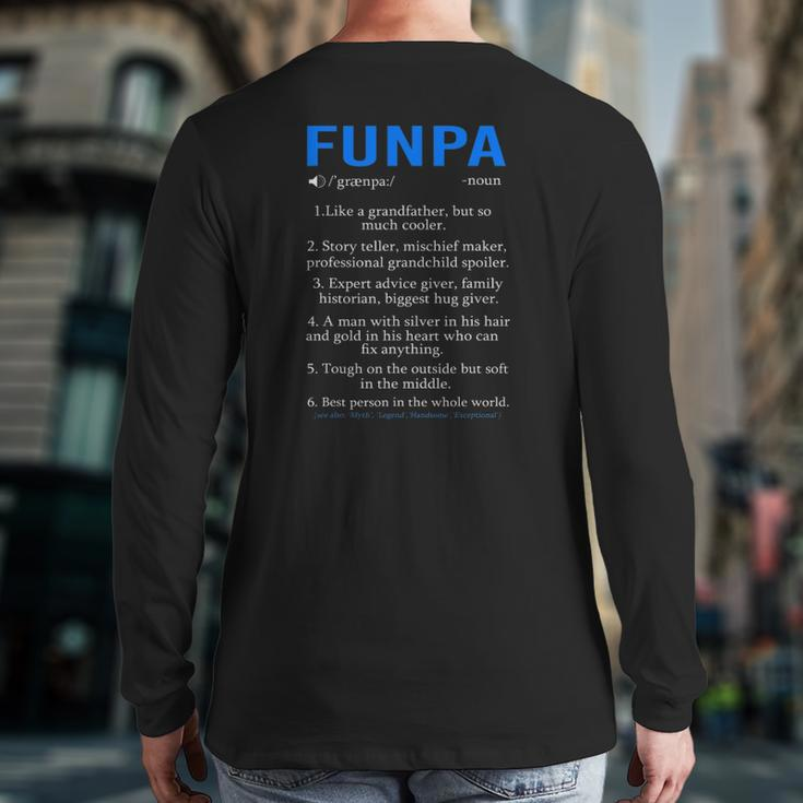 Funpa Definition Grandpa Fathers Day Back Print Long Sleeve T-shirt