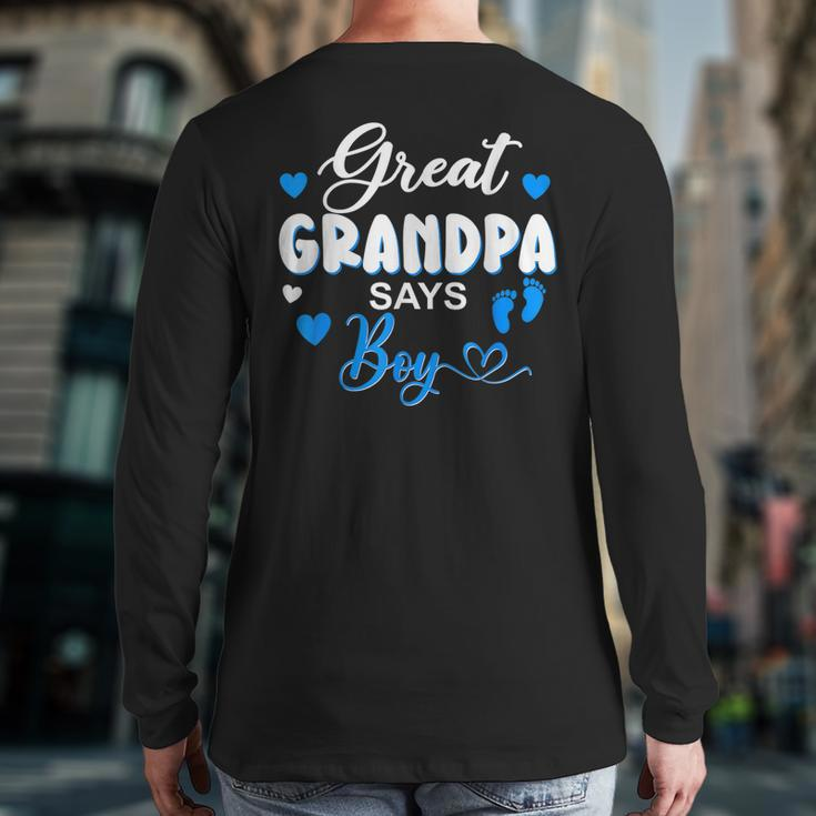 Gender Reveal Great Grandpa Says Boy Matching Family Baby Back Print Long Sleeve T-shirt