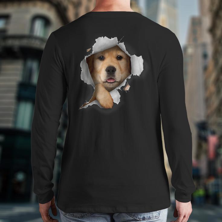 Golden Retriever Dog Dog Lover Golden Retriever Back Print Long Sleeve T-shirt