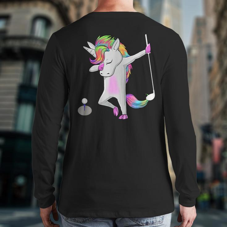 Golf Dabbing Unicorn Dab Dance Back Print Long Sleeve T-shirt