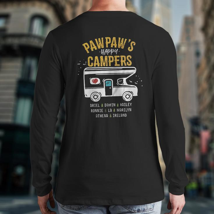 Grandpa Happy Campers Back Print Long Sleeve T-shirt