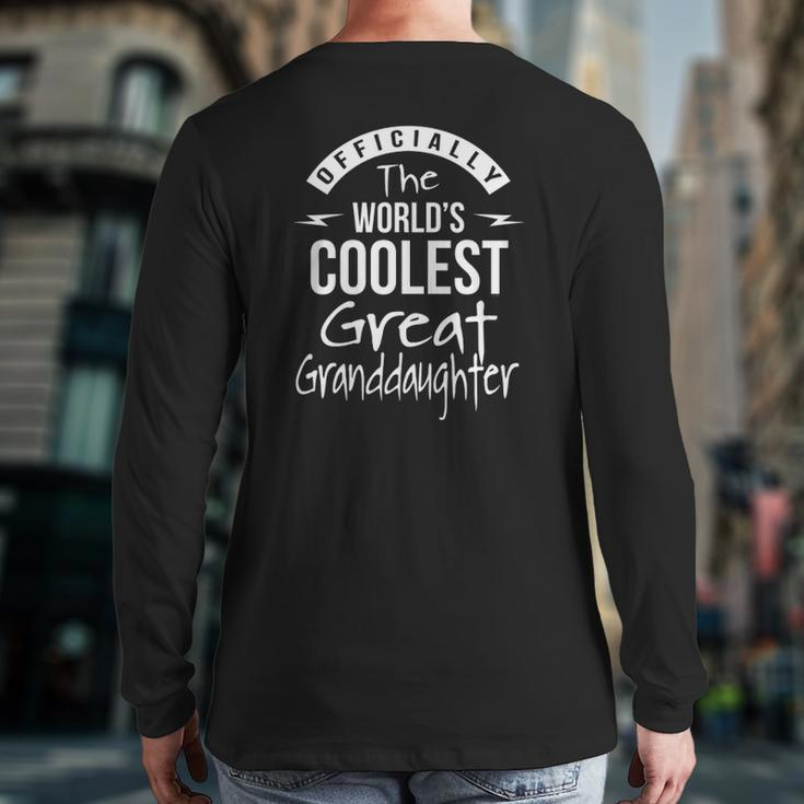 Great Granddaughter From Great Grandparent Back Print Long Sleeve T-shirt