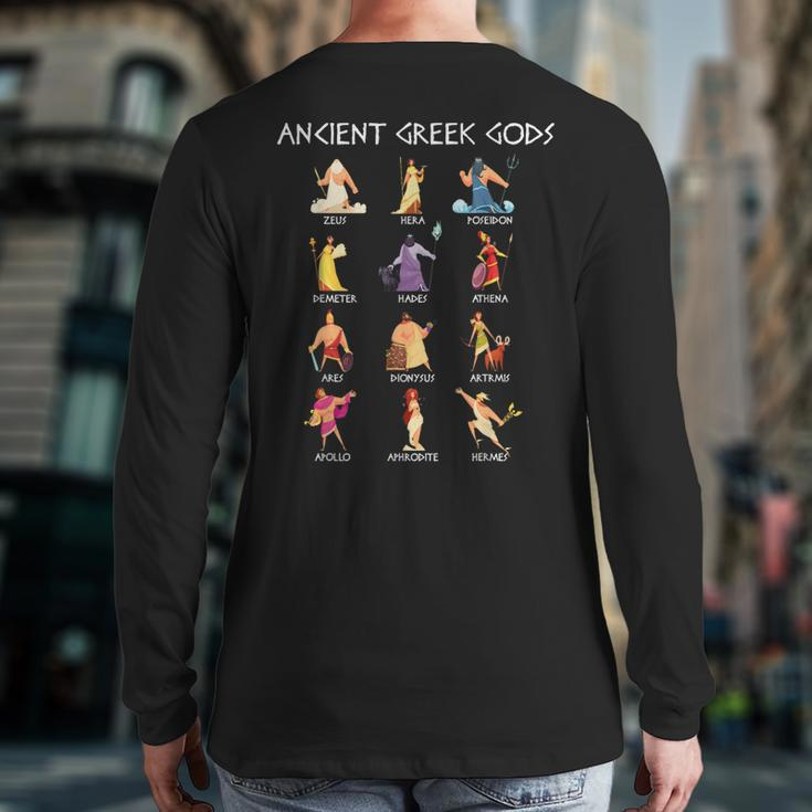 Greek Gods Greek Mythology Ancient Legends Back Print Long Sleeve T-shirt
