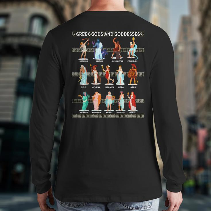 Greek History Gods And Goddesses Ancient Legends Back Print Long Sleeve T-shirt