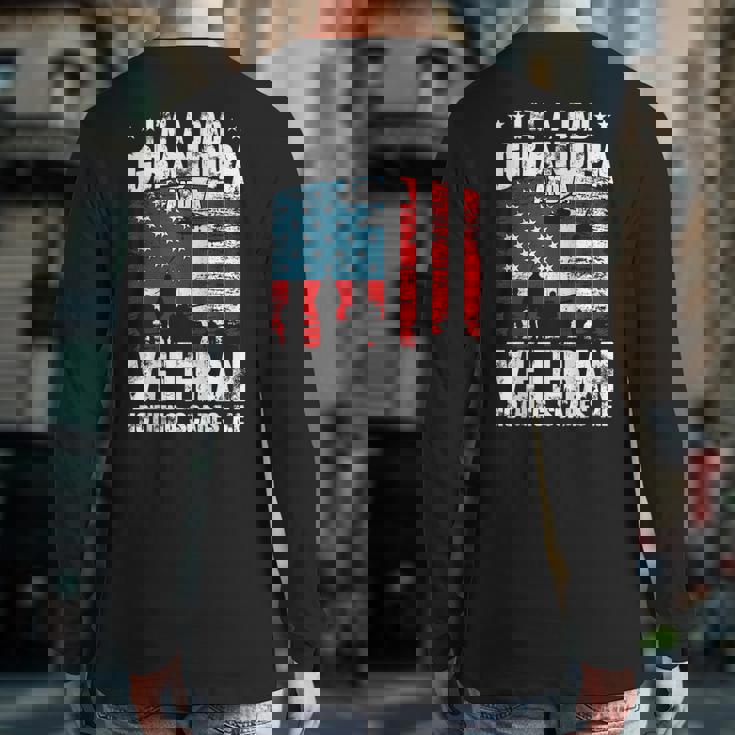 I'm A Dad Grandpa And Veteran Fathers Day Papa Grandpa Veteran Back Print Long Sleeve T-shirt