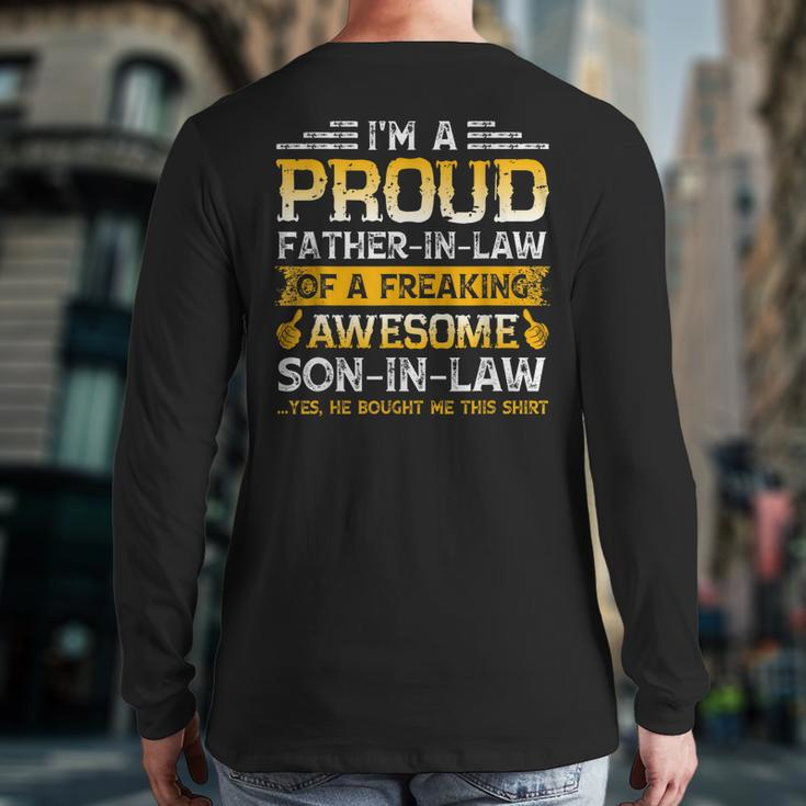 I'm A Proud Father In Law Of A Awesome Son In Law Back Print Long Sleeve T-shirt