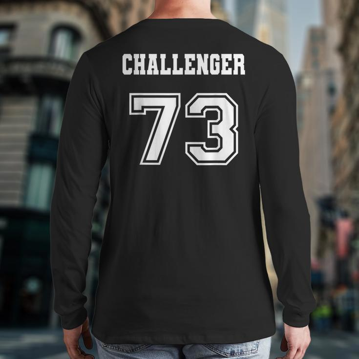 Jersey Style Challenger 73 1973 Old School Muscle Car Back Print Long Sleeve T-shirt