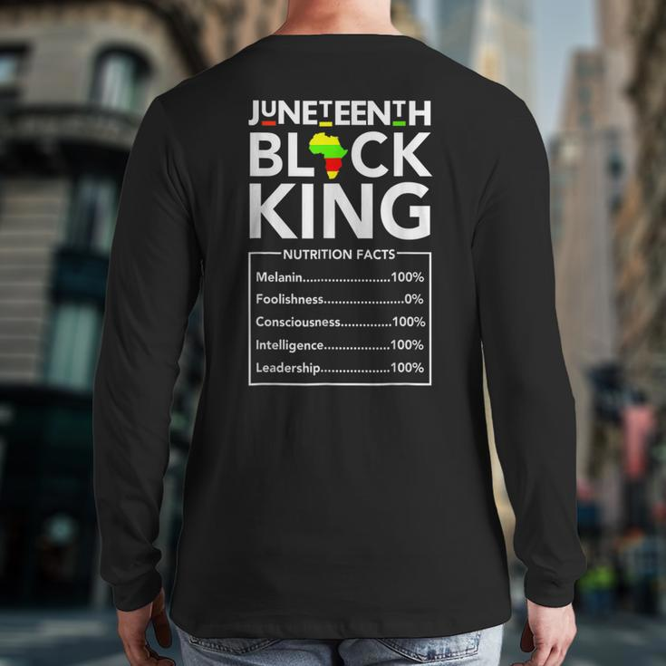 Junenth Black King Melanin Dad Fathers Day Men Father Fun Back Print Long Sleeve T-shirt