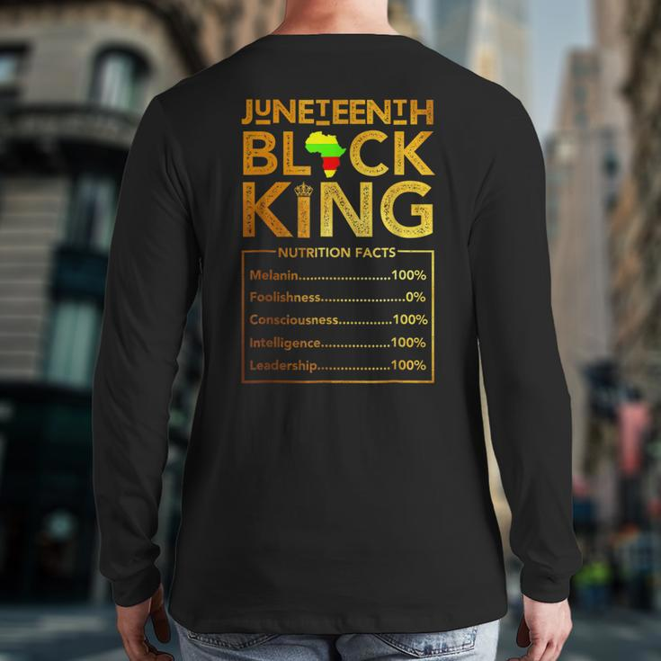 Junenth Black King Melanin Dad Fathers Day Men Father's Back Print Long Sleeve T-shirt