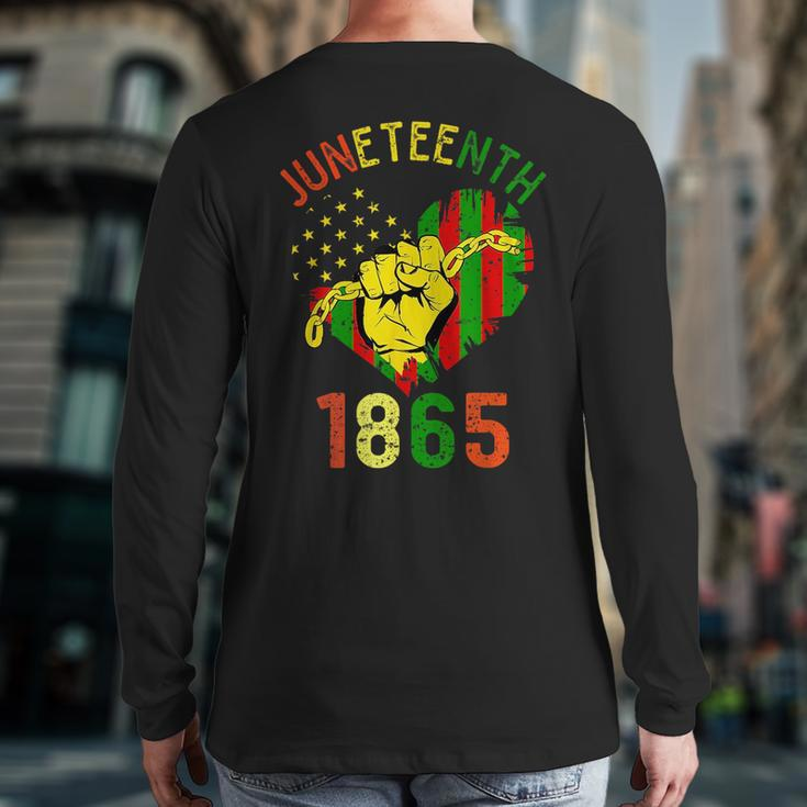 Junenth Is My Independence Day Black King Fathers Day Men Back Print Long Sleeve T-shirt