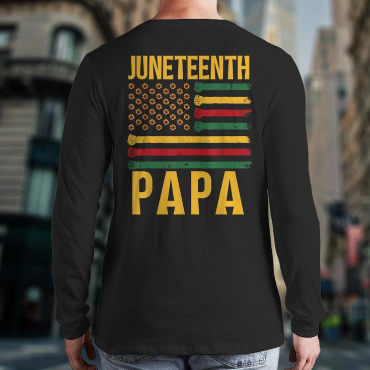 Junenth Papa 1865 Family Black African Dad Father Daddy Back Print Long Sleeve T-shirt