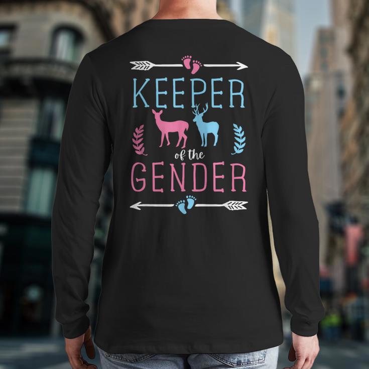 Keeper Of The Gender Buck Or Doe In Blue And Pink Party Back Print Long Sleeve T-shirt