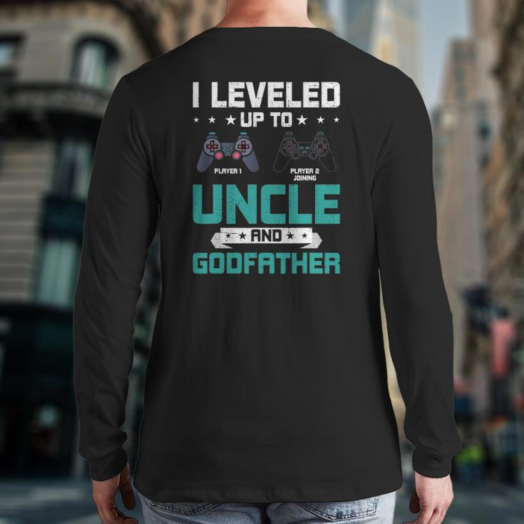 I Leveled Up To Uncle Video Gamer Uncle Back Print Long Sleeve T-shirt