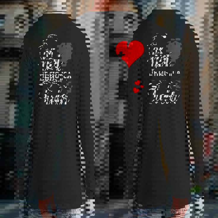 I Love My Trucker Husband Wife Valentine's Day Back Print Long Sleeve T-shirt I Love My Trucker Husband Wife Valentine's Day Back Print Long Sleeve T-shirt