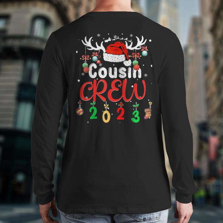 Matching Family Christmas Cousin Crew 2023 Elf Squad Xmas Pj Back Print Long Sleeve T-shirt
