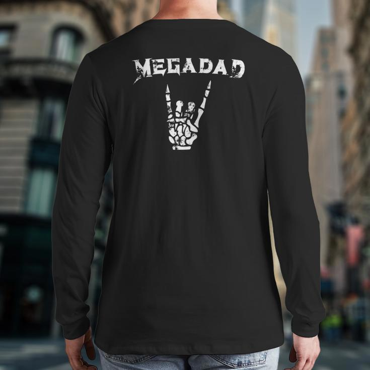 Megadad Rock Heavy Metal Guitar Dad Back Print Long Sleeve T-shirt