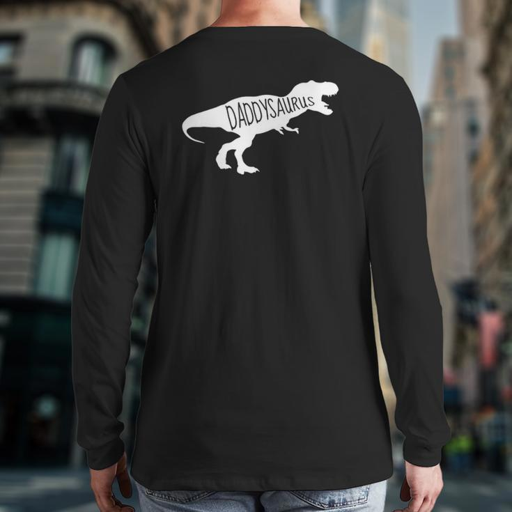 Mens Baby Announcement For Dad Daddysaurus Back Print Long Sleeve T-shirt