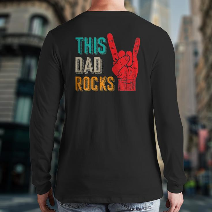 Mens This Dad Rocks Desi For Cool Father Rock And Roll Music Back Print Long Sleeve T-shirt
