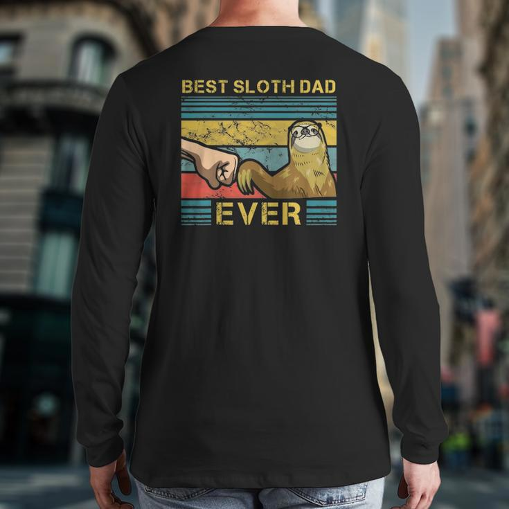 Mens Dad Sloth Slow Motion Animals Sleepy Sloth Lover Father Back Print Long Sleeve T-shirt