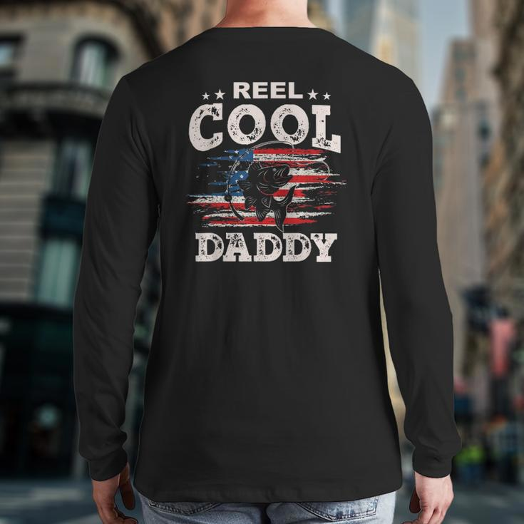 Mens For Father's Day Tee Fishing Reel Cool Daddy Back Print Long Sleeve T-shirt