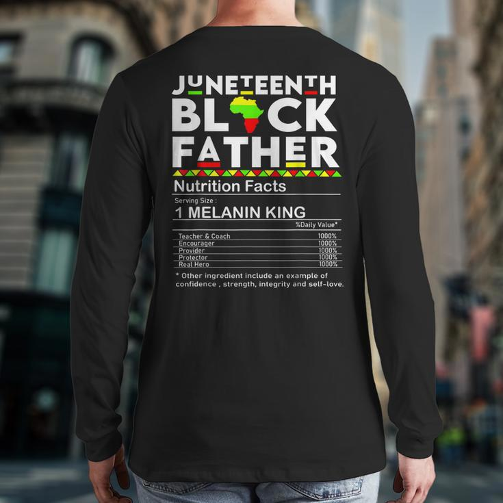 Men's Junenth Black Father Nutrition Facts Father's Day Back Print Long Sleeve T-shirt