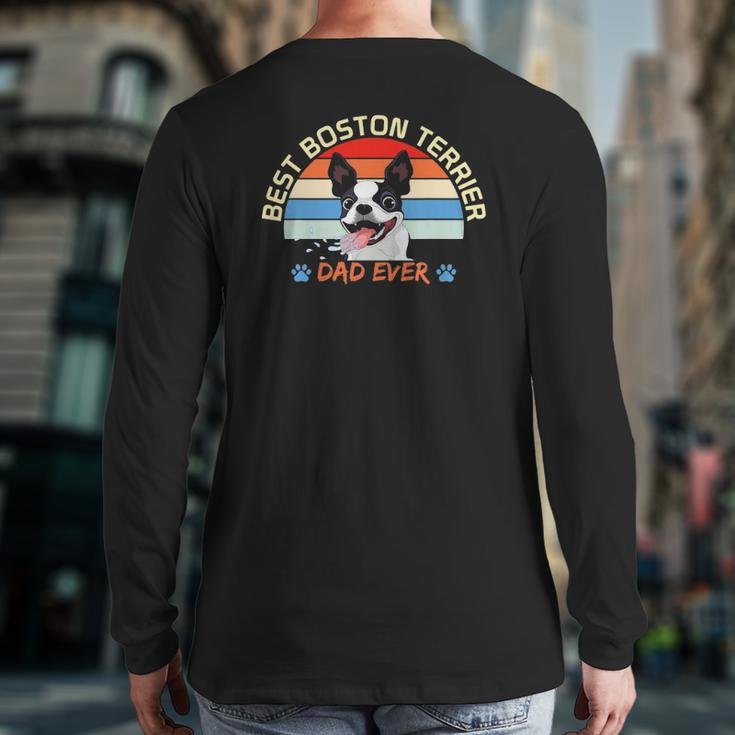 Mens Lovely Dog Boston Terrier Lover Love Pet Apparel Back Print Long Sleeve T-shirt