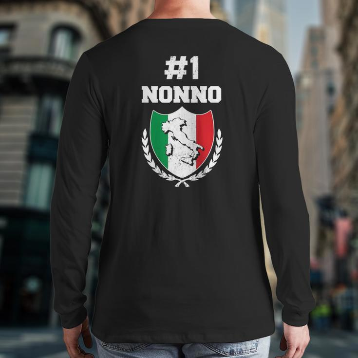 Mens Number One Nonno Italian Grandfather Grandpa Back Print Long Sleeve T-shirt