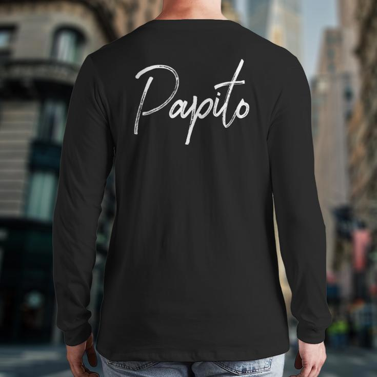 Mens Papito Spanish Father's Day Back Print Long Sleeve T-shirt