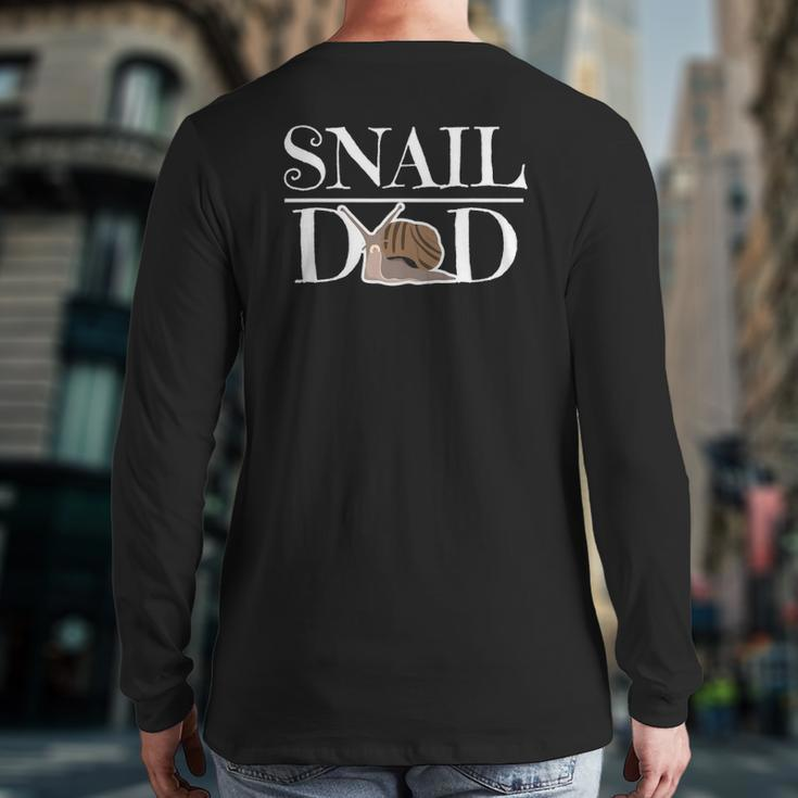 Mens Snail Dad Slug Clothes Boys Outfit Snail Back Print Long Sleeve T-shirt