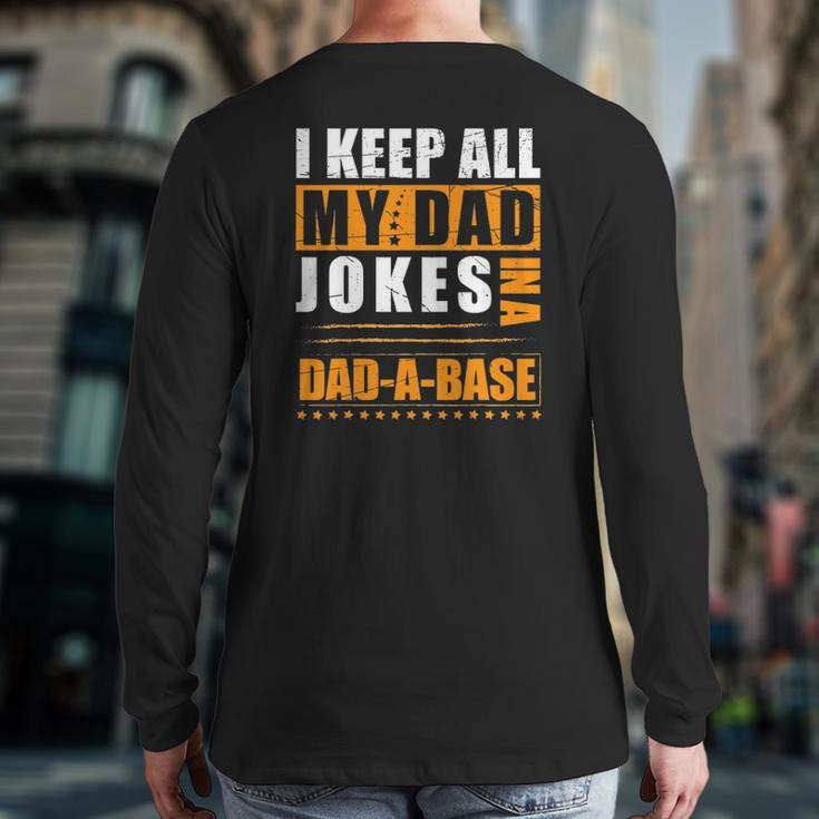 Mens Vintage Dad Jokes Happy Father's Day For The Best Dad Ever Back Print Long Sleeve T-shirt
