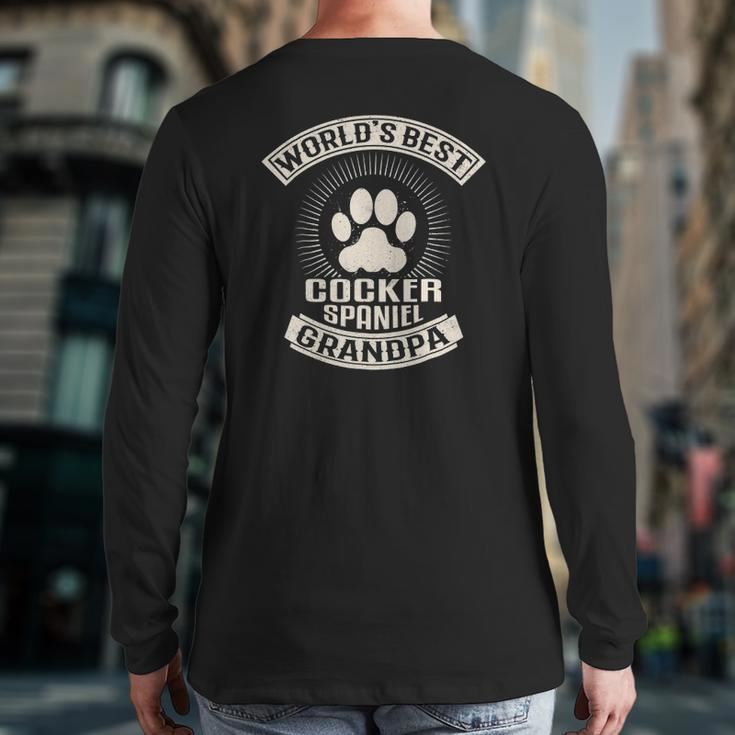 Mens World's Best Cocker Spaniel Grandpa Back Print Long Sleeve T-shirt