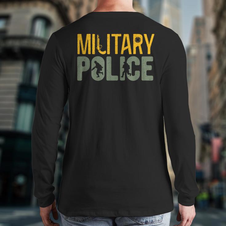 Military Police Law Enforcement Military Veteran Support Back Print Long Sleeve T-shirt