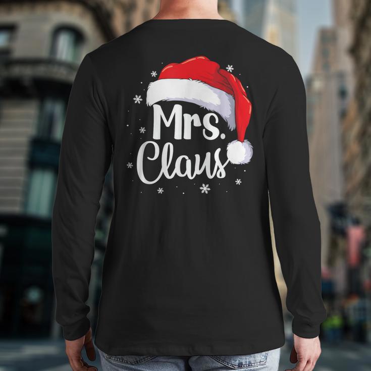 Mrs Claus Christmas Couples Matching His And Her Pajama Back Print Long Sleeve T-shirt