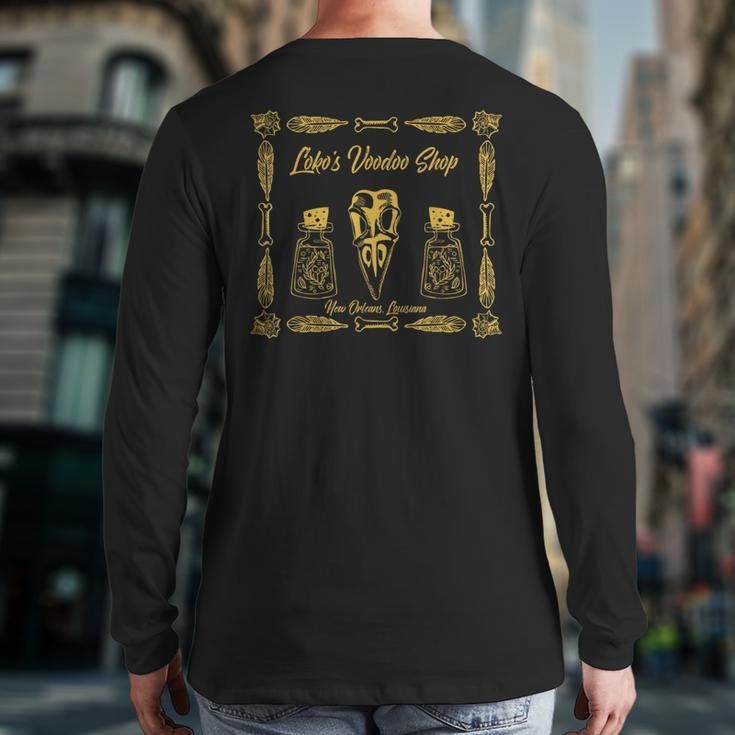 New Orleans Louisiana Voodoo Shop Souvenir Back Print Long Sleeve T-shirt