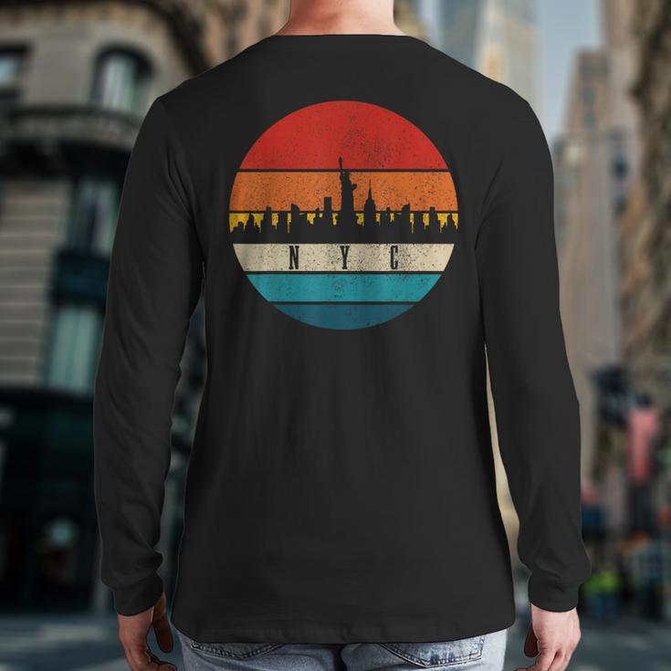 New York City Nyc Ny Skyline Pride Vintage Back Print Long Sleeve T-shirt