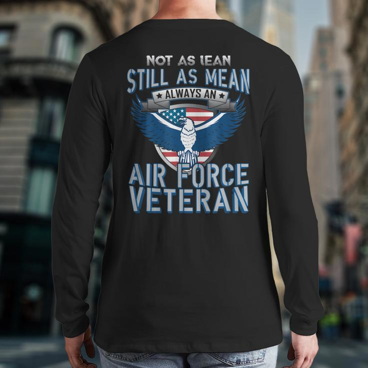 Not As Lean Still As Mean Air Force Veteran Back Print Long Sleeve T-shirt