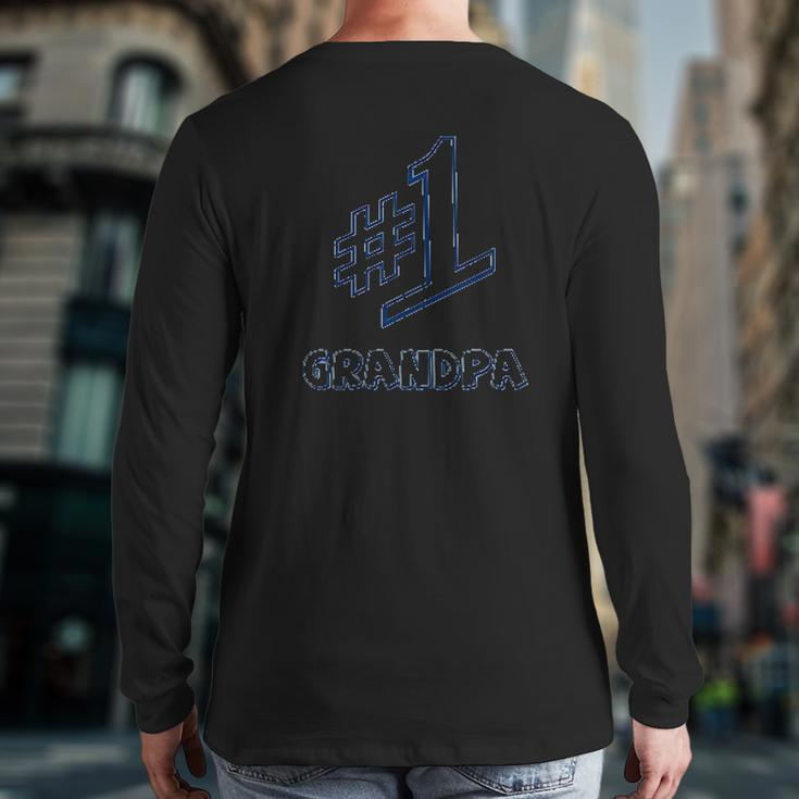 Number One Grandpa Back Print Long Sleeve T-shirt