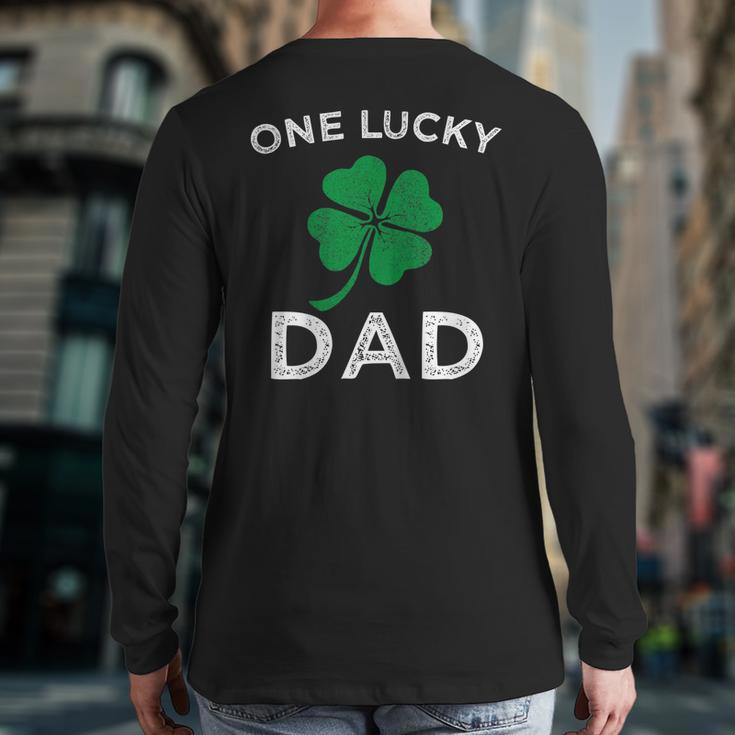 One Lucky Dad St Patricks Day Retro Father Back Print Long Sleeve T-shirt