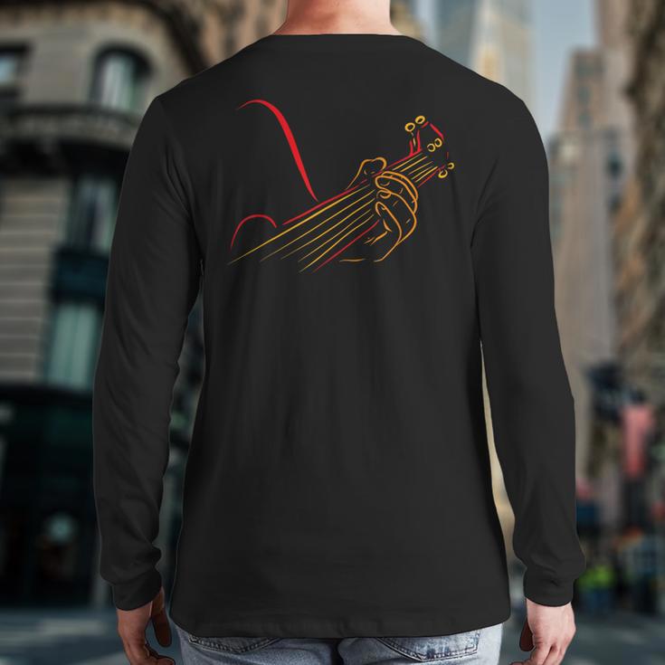 Playing Guitar Guitarist Music Life Back Print Long Sleeve T-shirt